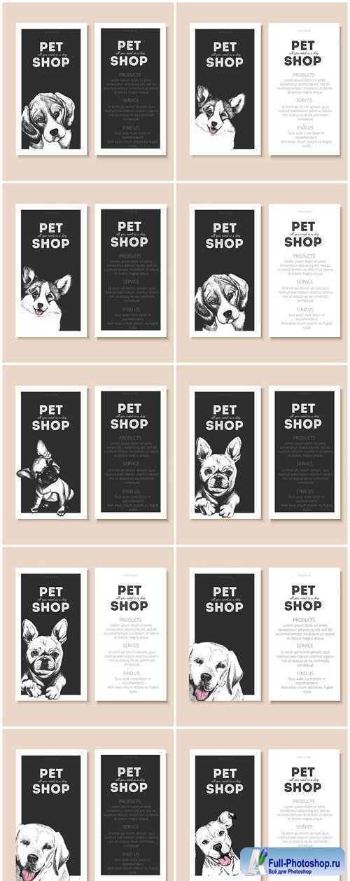 Pet Shop Card - 10 Vector