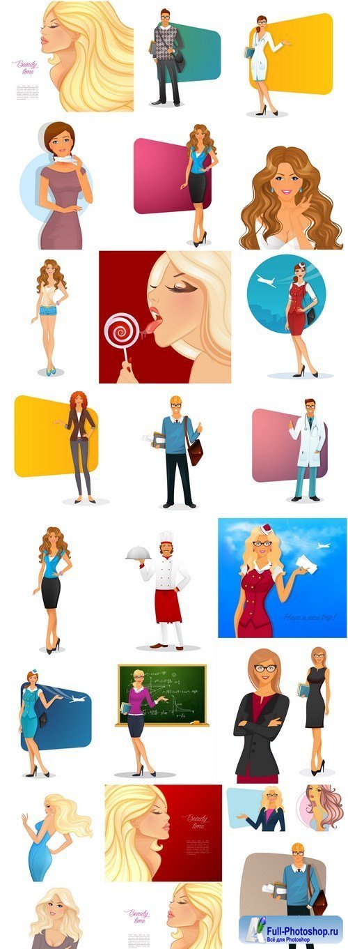 Different Cartoon People - 25 Vector