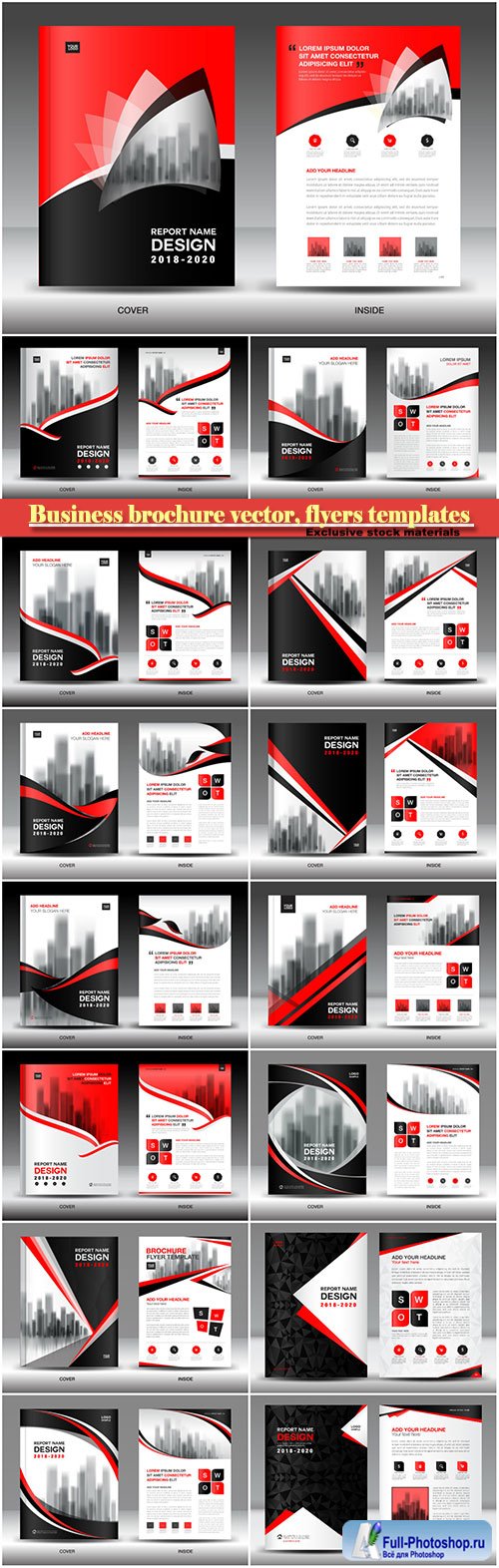 Business brochure vector, flyers templates # 39