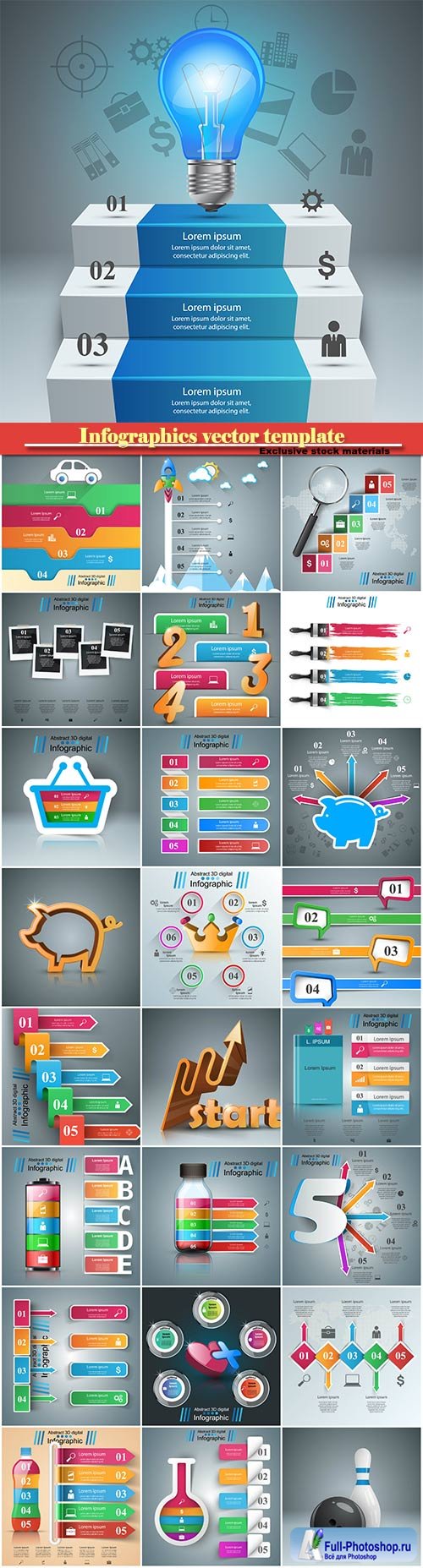 Infographics vector template for business presentations or information banner # 14