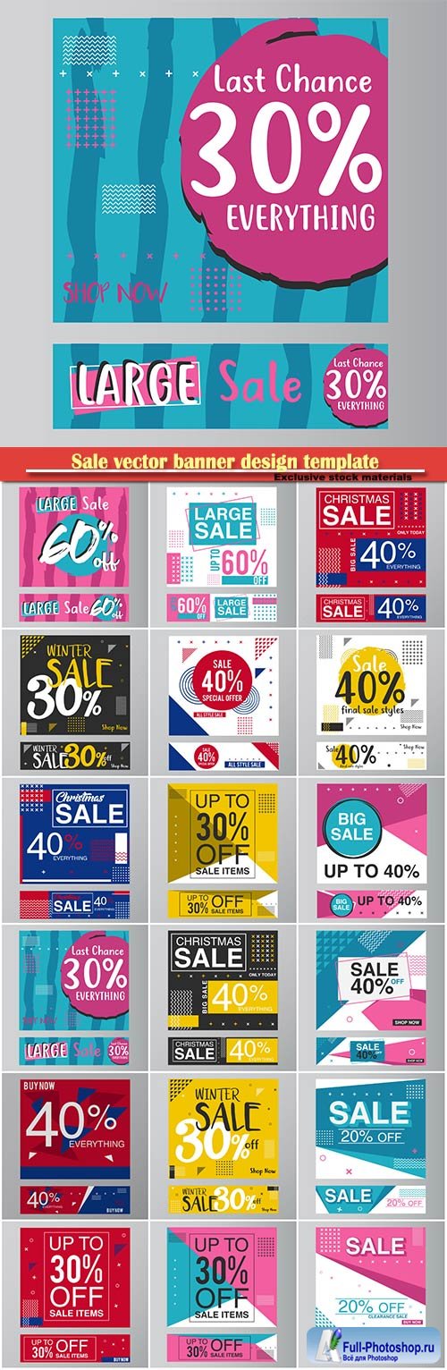 Sale vector banner design template