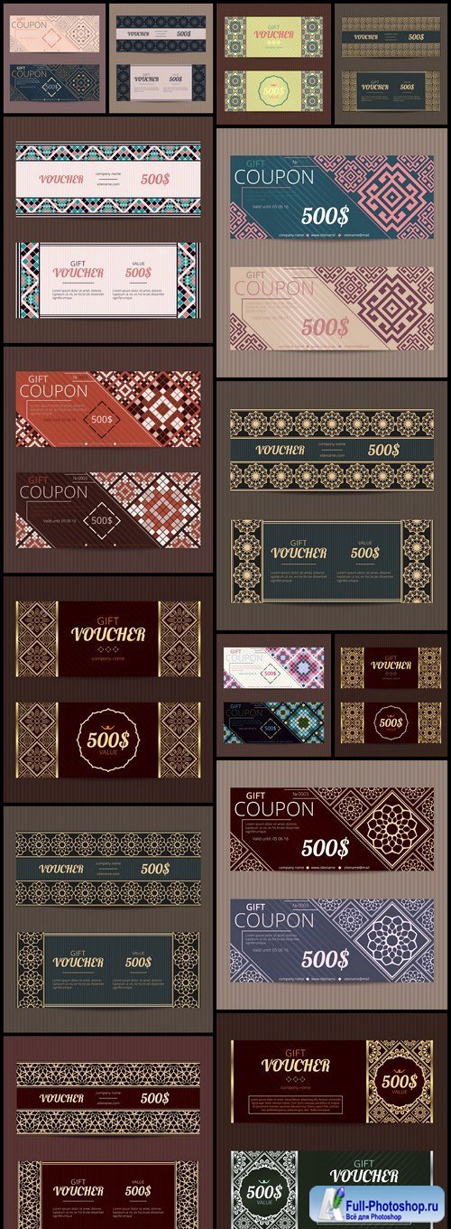 Retro Style Gift Voucher - 15 Vector