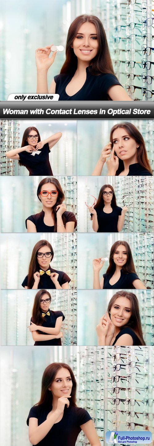 Woman with Contact Lenses in Optical Store - 9 UHQ JPEG