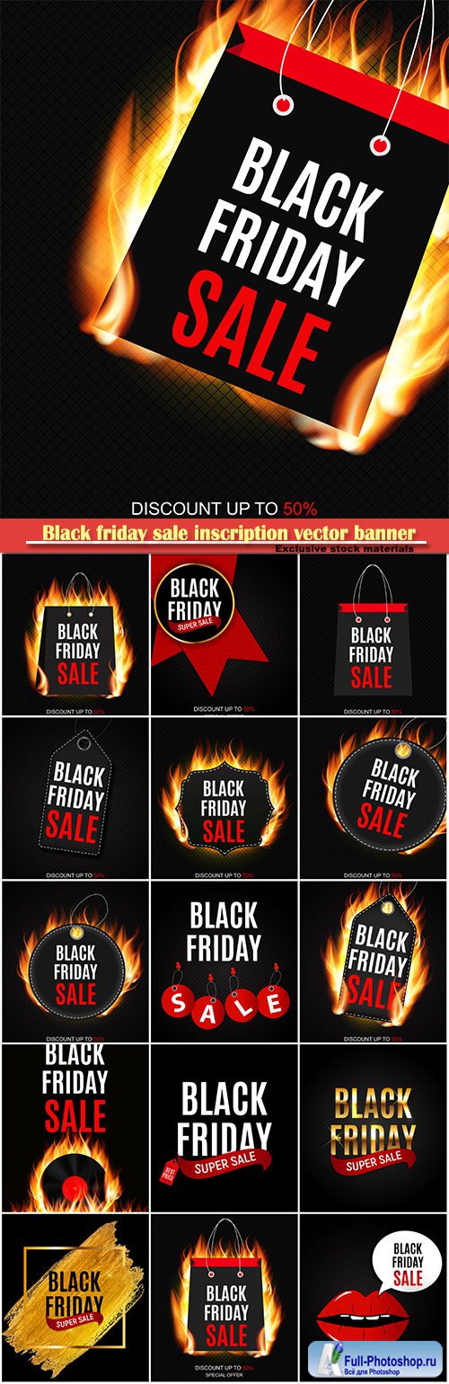 Black friday sale inscription vector banner design template