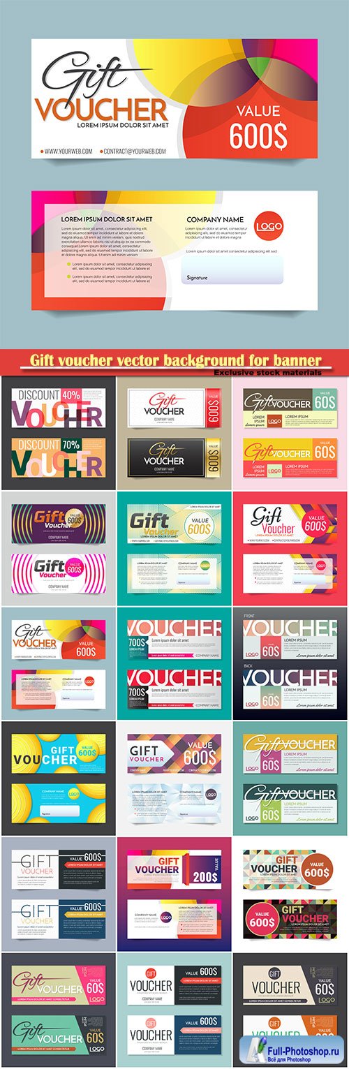 Gift voucher vector background for banner