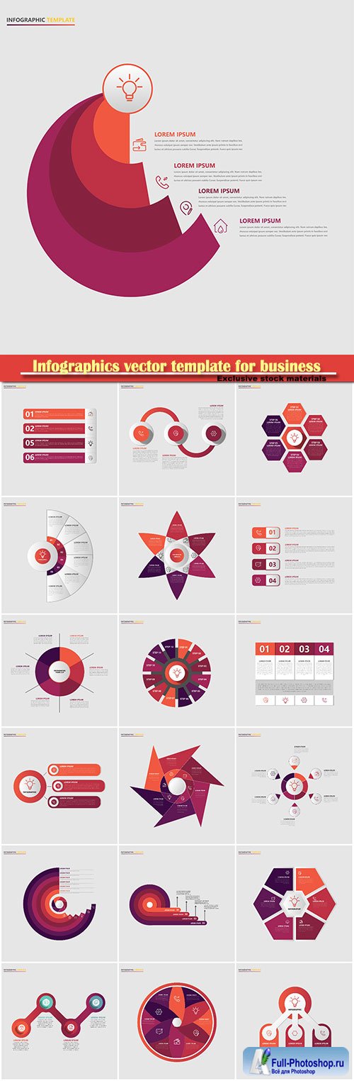 Infographics vector template for business presentations or information banner # 16