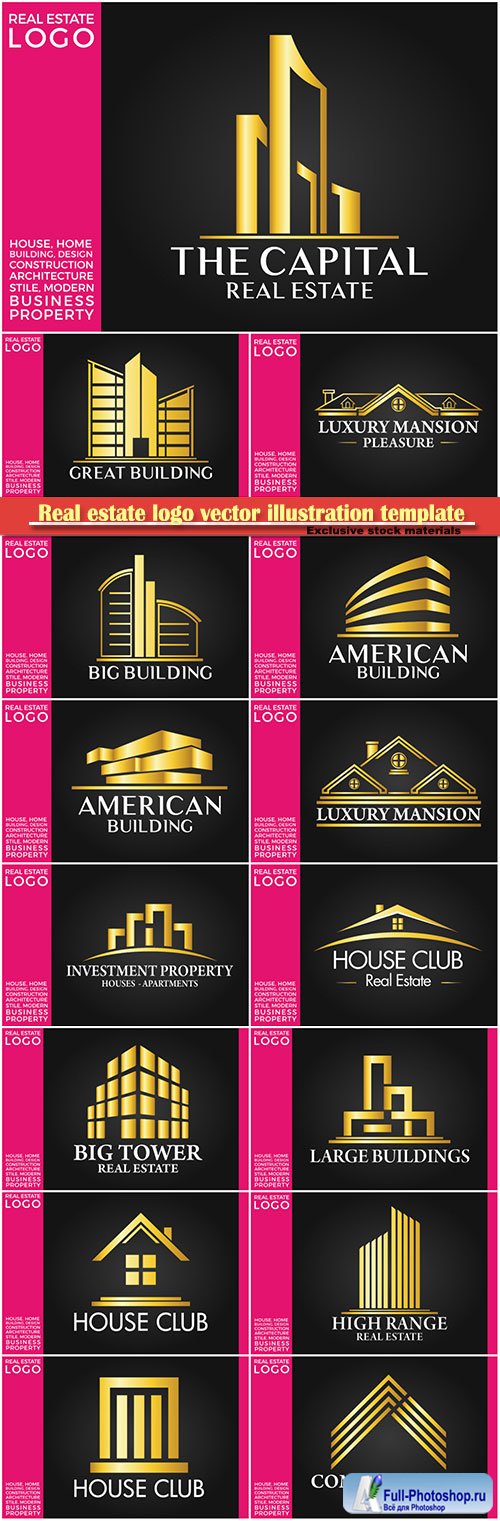 Real estate logo vector illustration template