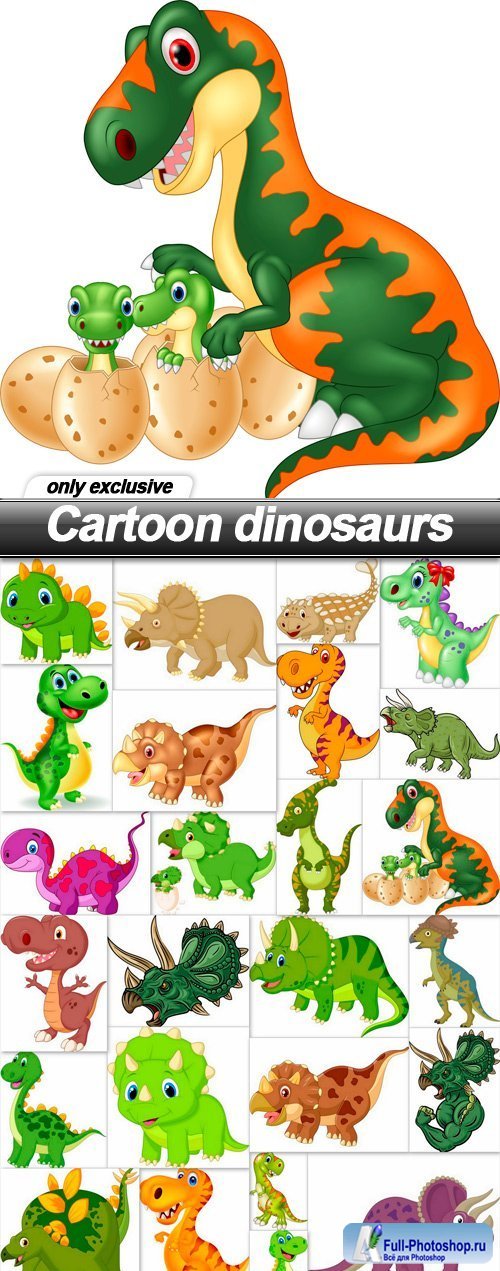 Cartoon dinosaurs - 25 EPS