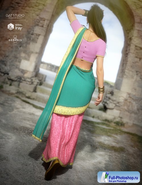 Saree for Genesis 8 Female and Victoria 8