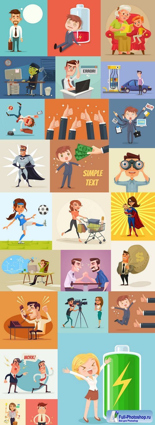 Mix cartoon Illustration #80 - 25 Vector