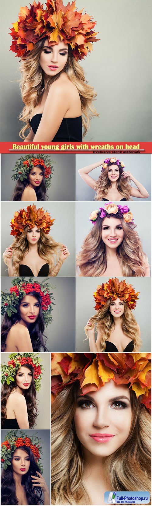 Beautiful young girls with wreaths on head