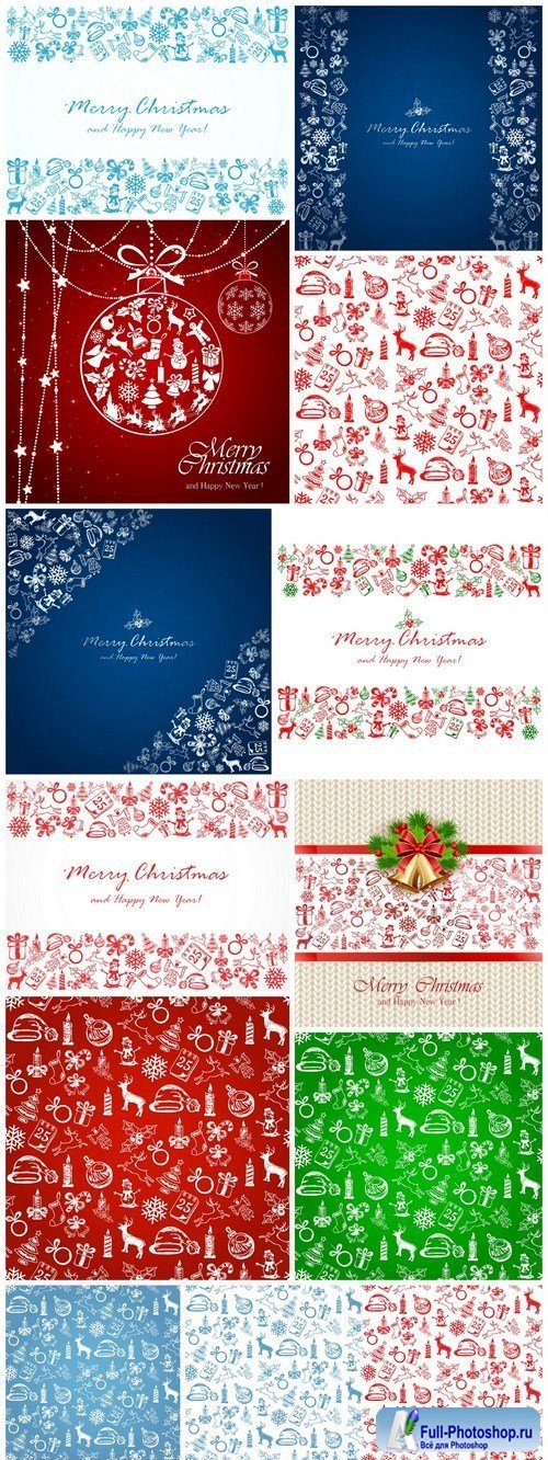 Christmas elements on white background - 13xEPS