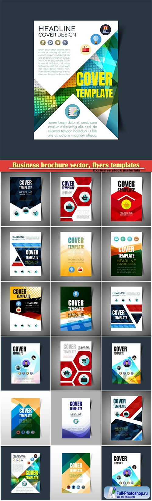 Business brochure vector, flyers templates, report cover design # 81