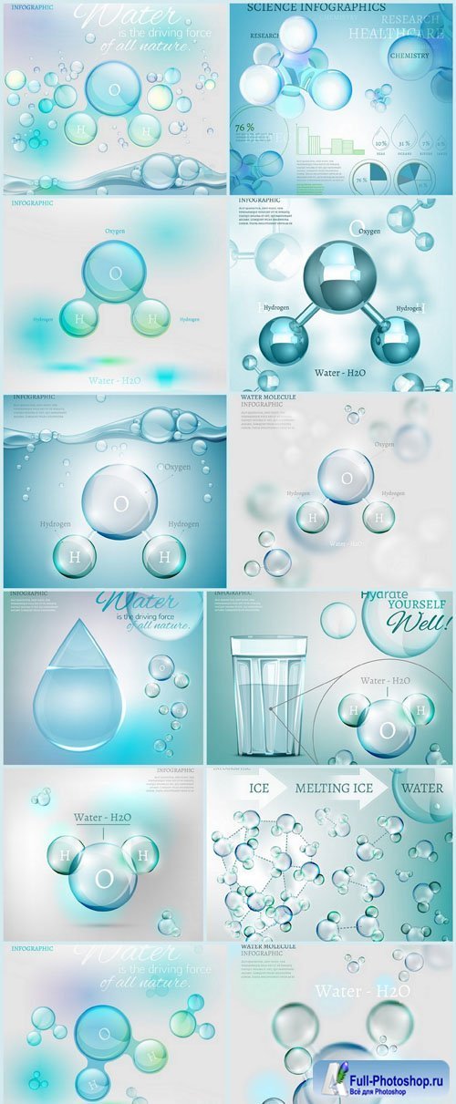 Water Molecule Background - 12 vector