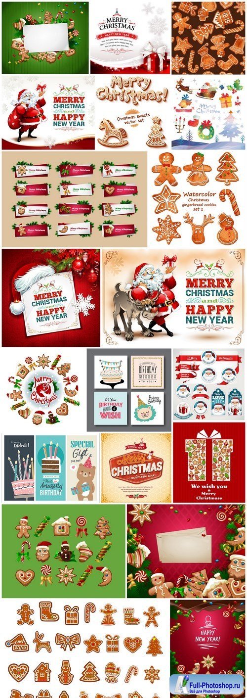 New Year 2017 & Christmas Design 9 - 20xEPS Vector Stock