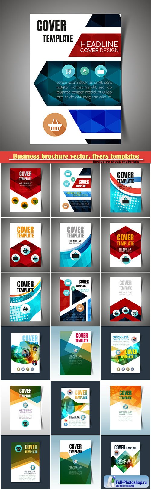 Business brochure vector, flyers templates, report cover design # 94