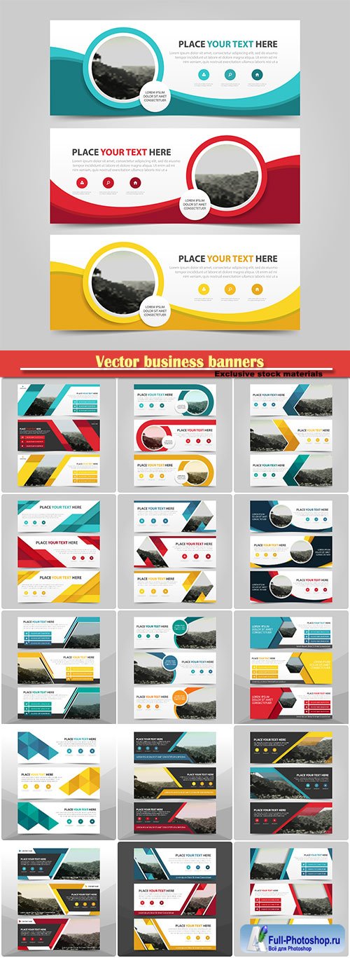 Vector business banners with abstract background