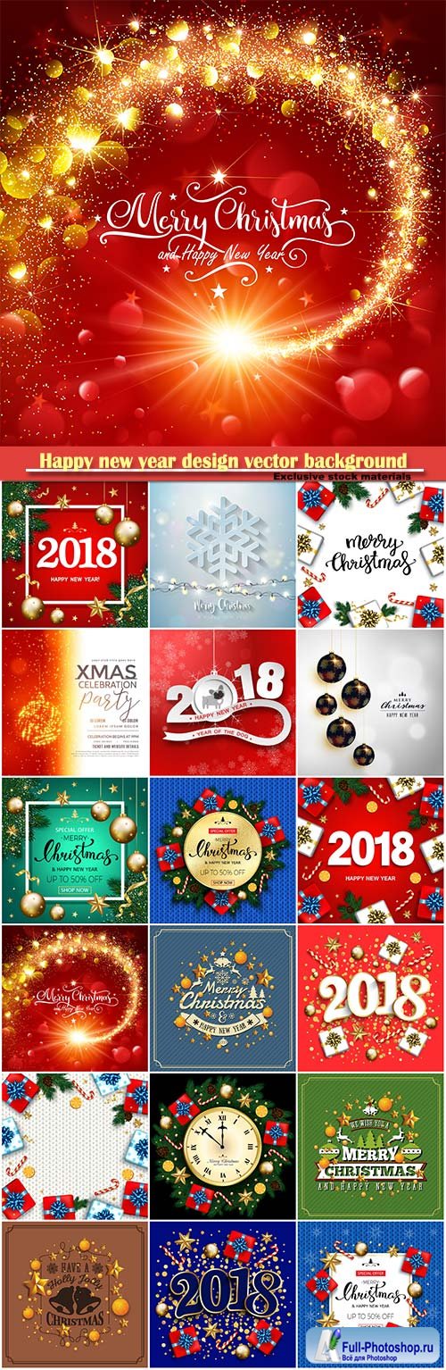 Happy new year design vector background with 2018