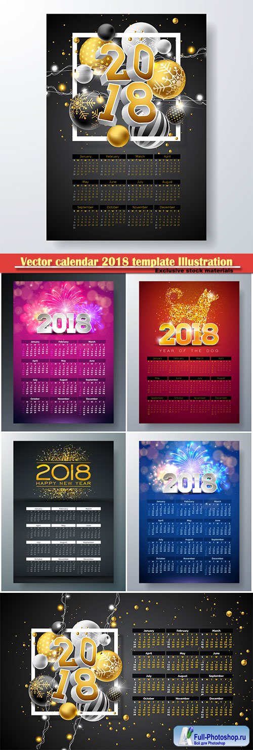 Vector calendar 2018 template Illustration