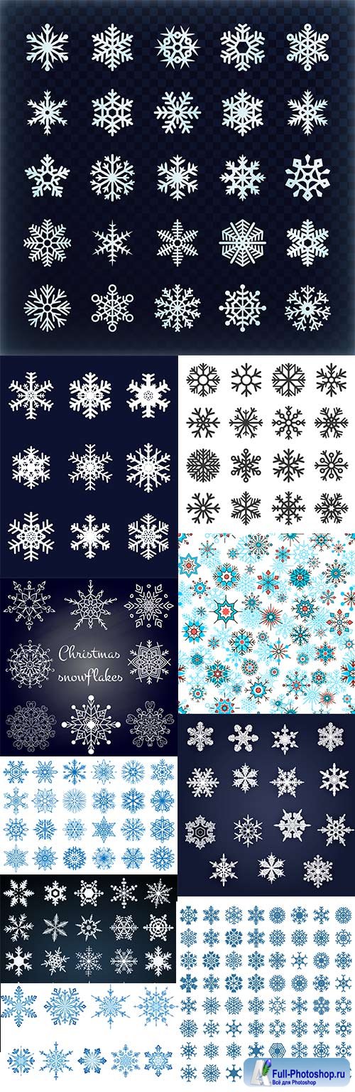 Christmas decorative snowflakes design elements