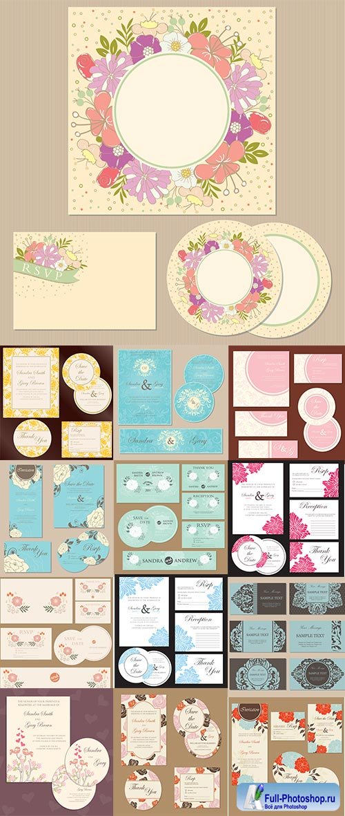 Wedding Cards Collection #2 - 25 Vector