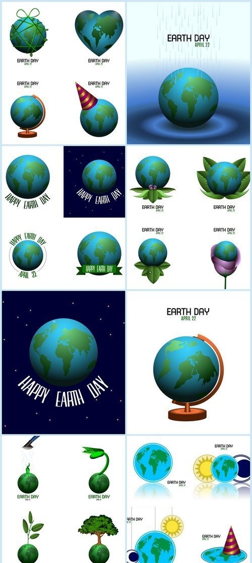 Earth day 8X EPS