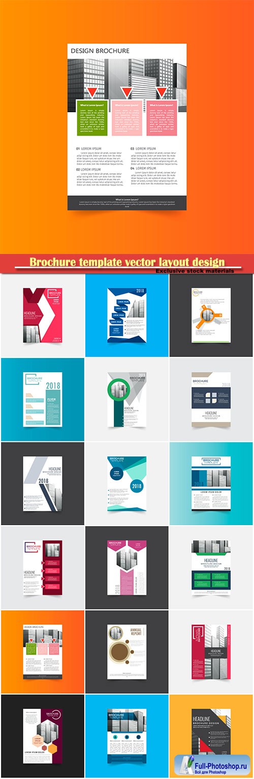 Brochure template vector layout design, corporate business annual report, magazine, flyer mockup # 123