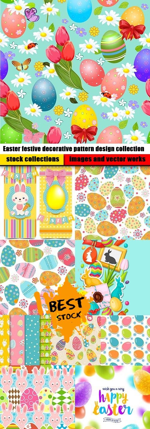 Easter festive decorative pattern design collection