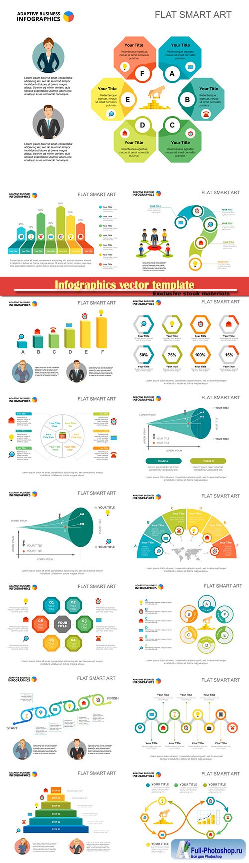 Infographics vector template for business presentations or information banner # 23