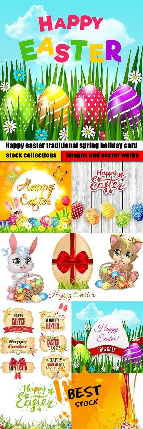 Happy easter traditional spring holiday card