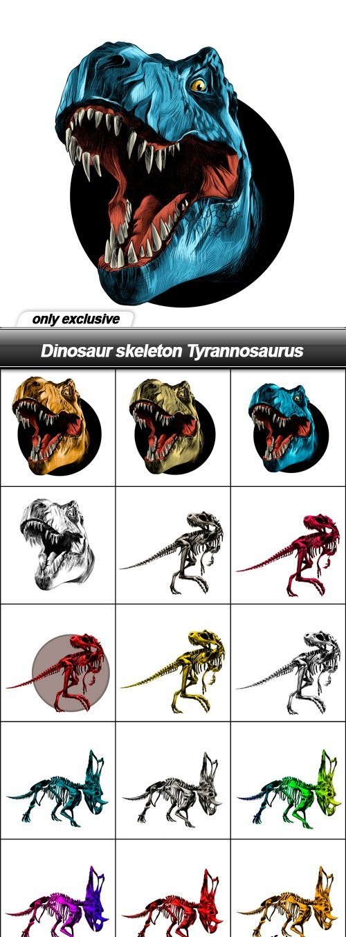 Dinosaur skeleton Tyrannosaurus - 15 EPS