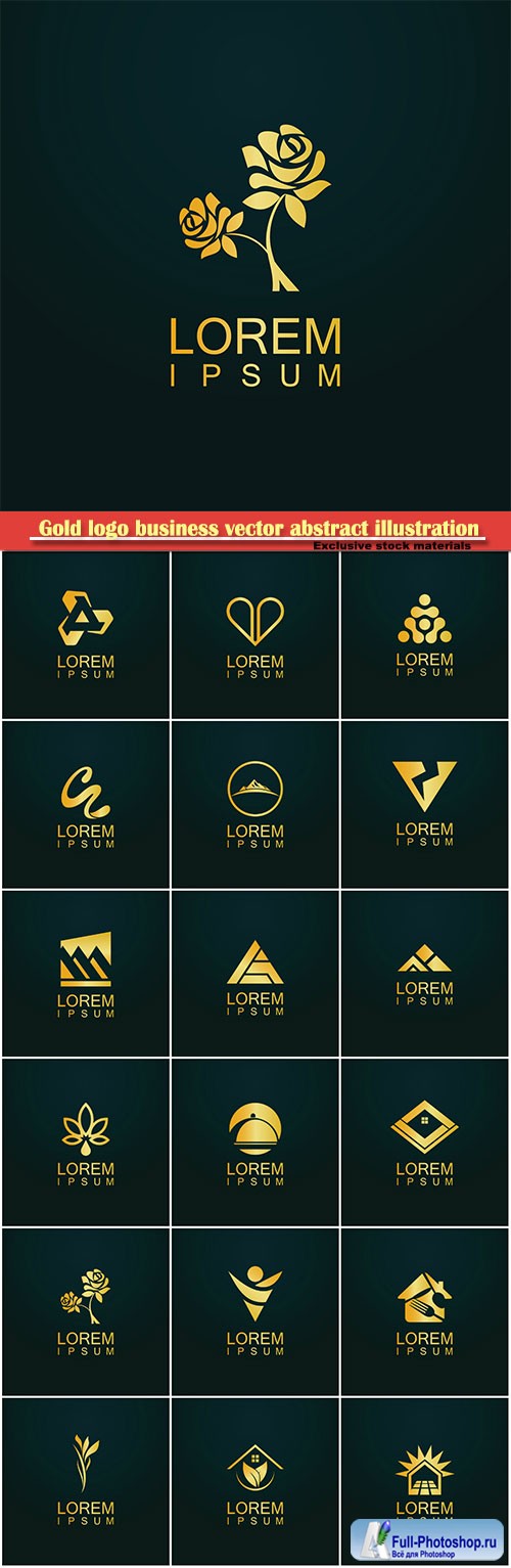 Gold logo business vector abstract illustration # 40