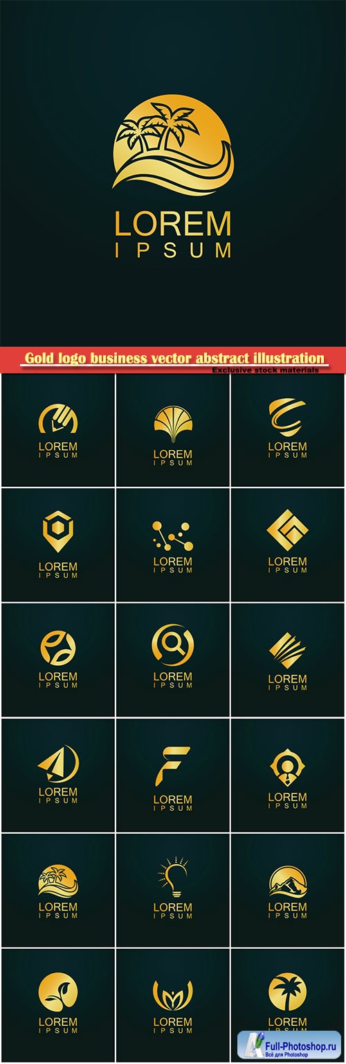 Gold logo business vector abstract illustration # 41