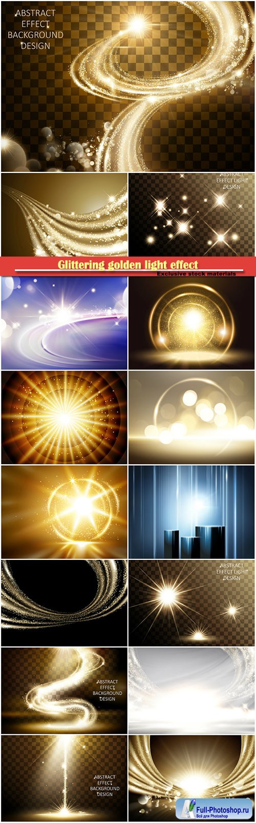 Glittering golden light effect, satin vector background