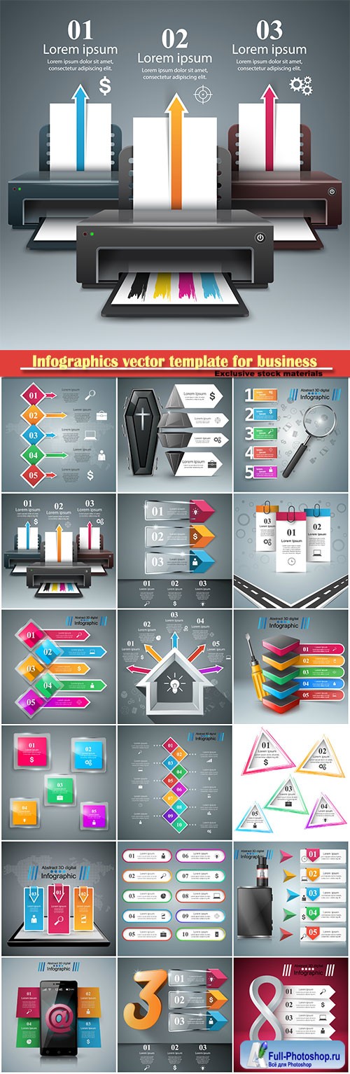 Infographics vector template for business presentations or information banner # 33