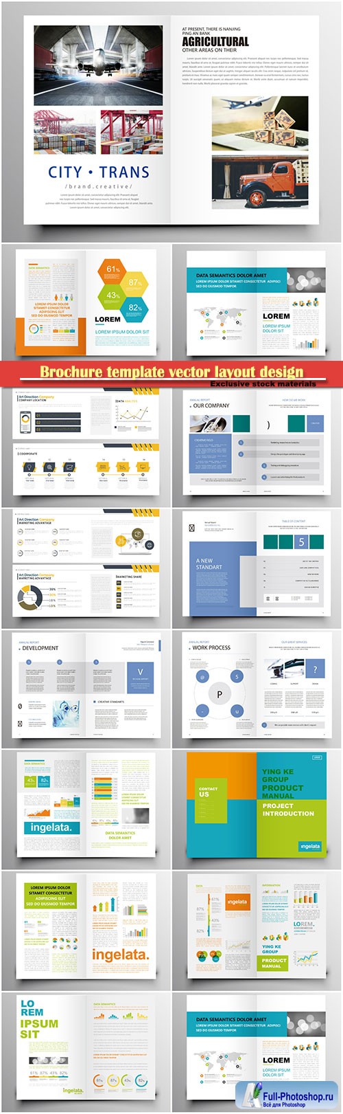 Brochure template vector layout design, corporate business annual report, magazine, flyer mockup # 133