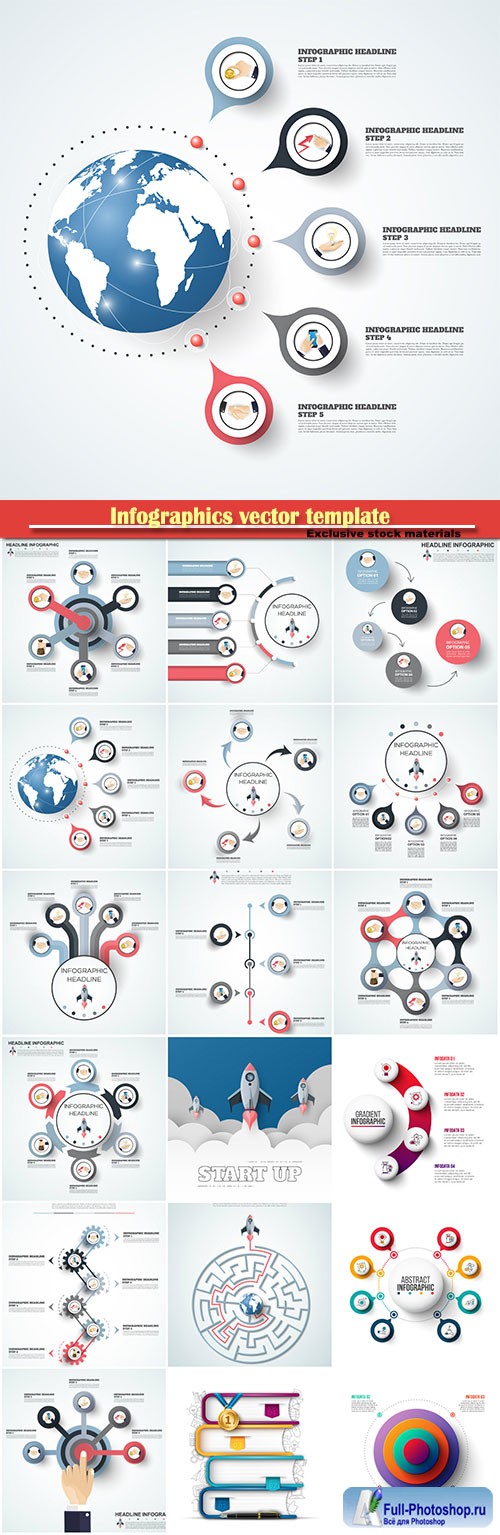 Infographics vector template for business presentations or information banner # 36