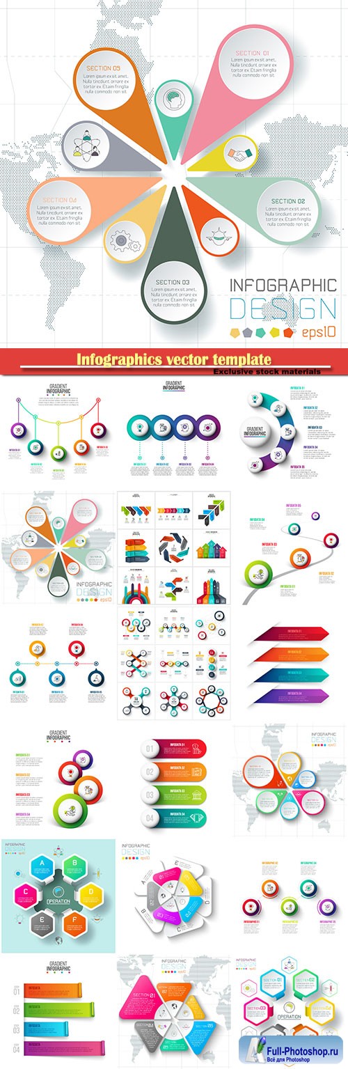 Infographics vector template for business presentations or information banner # 37