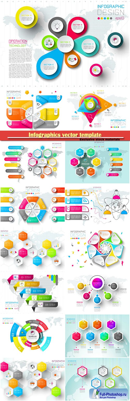 Infographics vector template for business presentations or information banner # 38