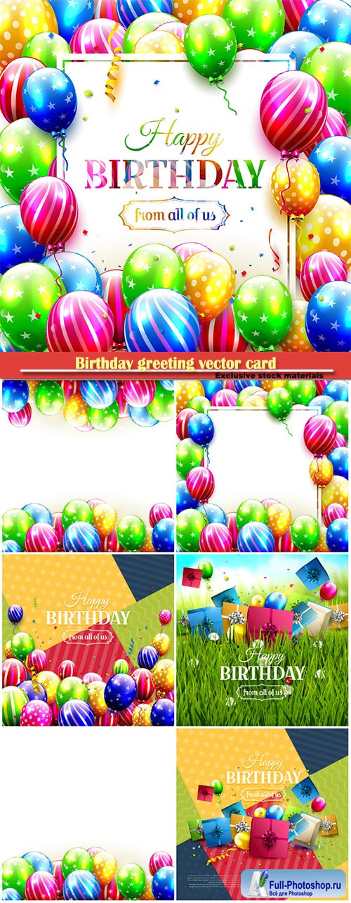 Birthday greeting vector card