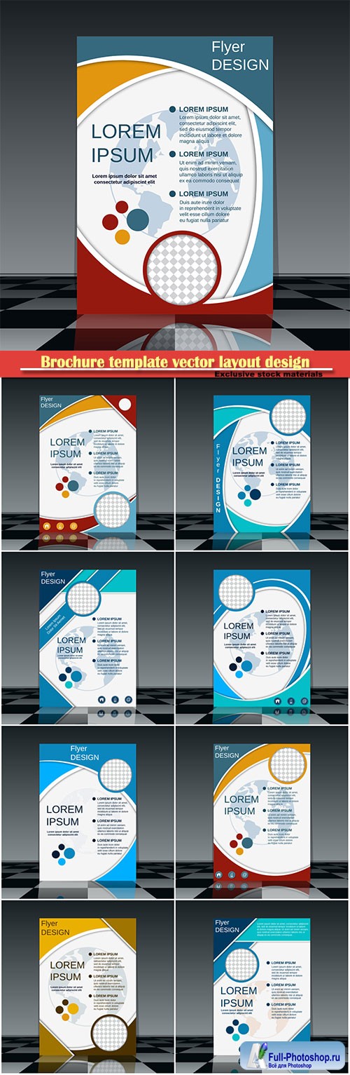 Brochure template vector layout design, corporate business annual report, magazine, flyer mockup # 159