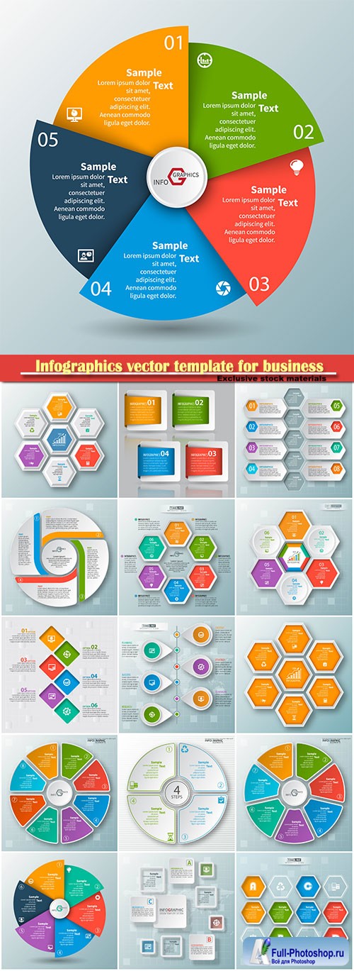 Infographics vector template for business presentations or information banner # 55