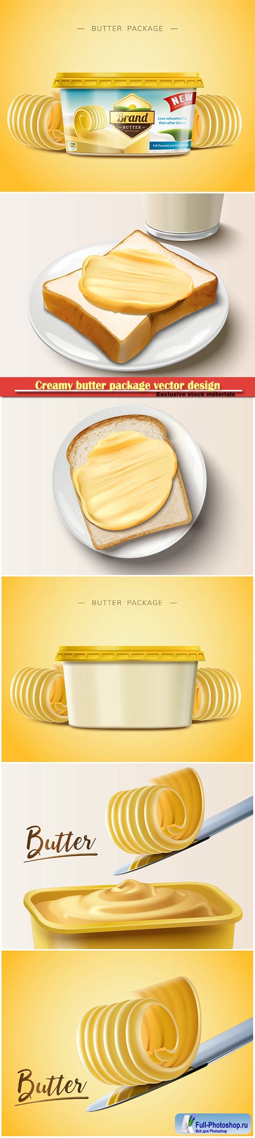 Creamy butter package vector design