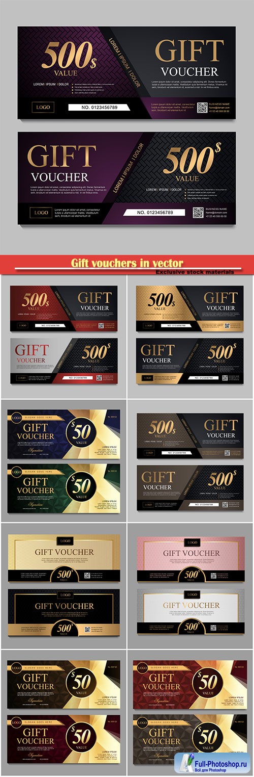 Gift vouchers in vector