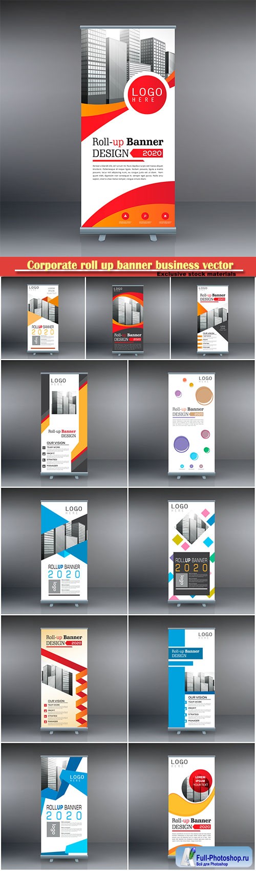 Corporate roll up banner business vector template # 2