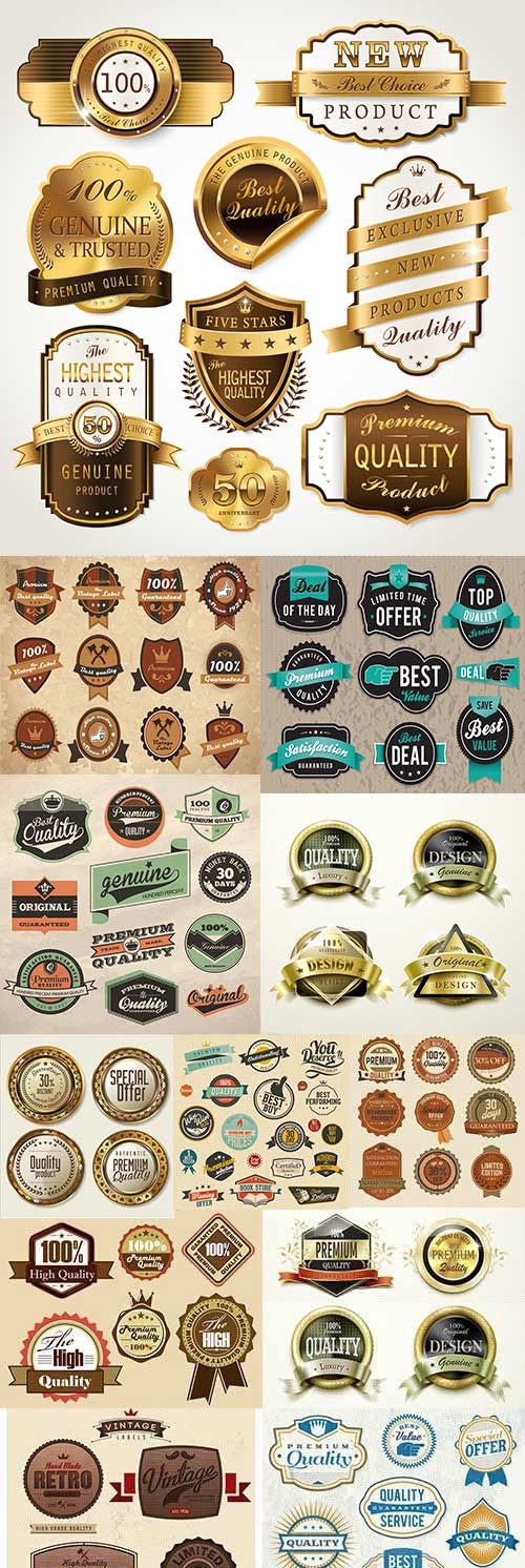 Premium and luxury quality golden badges and labels 17