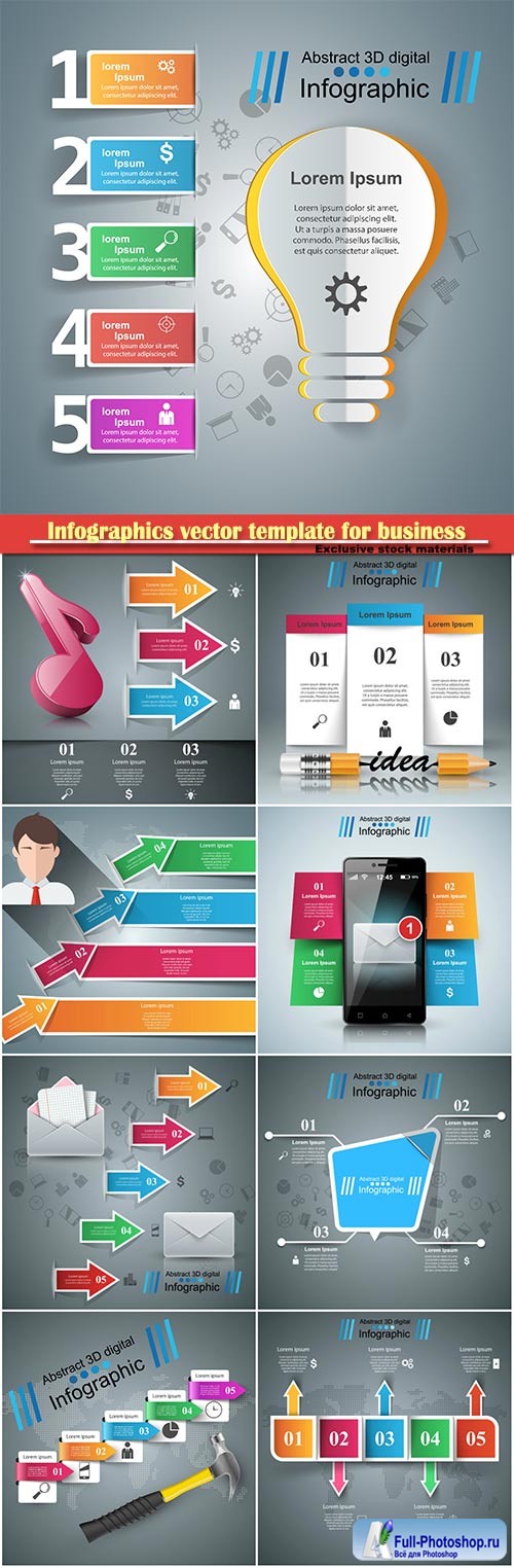 Infographics vector template for business presentations or information banner # 69