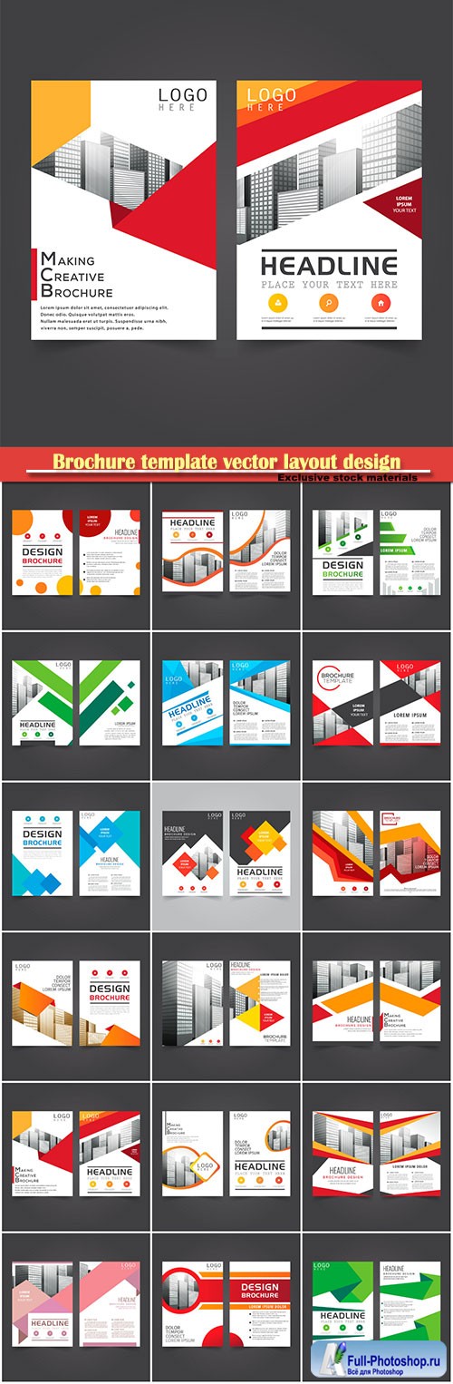 Brochure template vector layout design, corporate business annual report, magazine, flyer mockup # 172