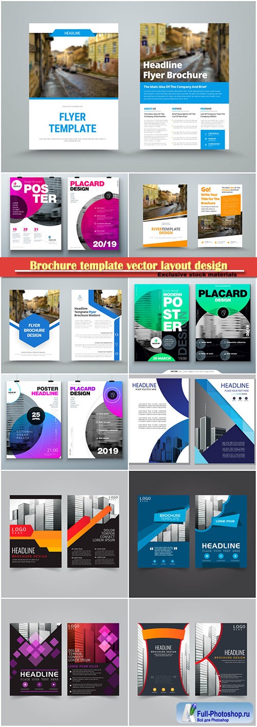 Brochure template vector layout design, corporate business annual report, magazine, flyer mockup # 176