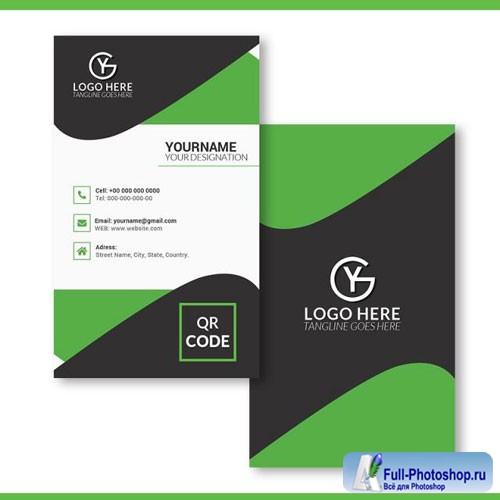 Vertical Business Card Template